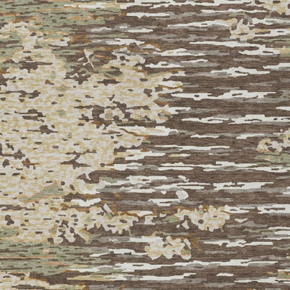 8' X 10' Coffee And Brown Abstract Washable Indoor Outdoor Area Rug