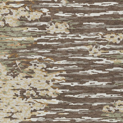 9' X 12' Coffee And Brown Abstract Washable Indoor Outdoor Area Rug HomeRoots