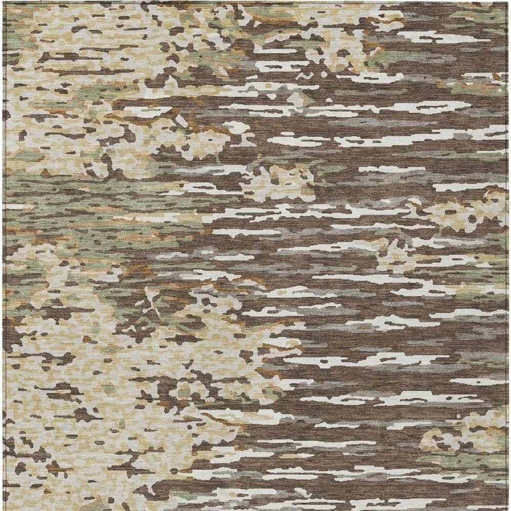 9' X 12' Coffee And Brown Abstract Washable Indoor Outdoor Area Rug HomeRoots
