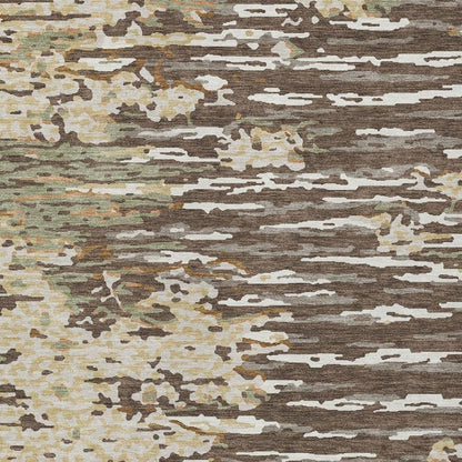 10' X 14' Coffee And Brown Abstract Washable Indoor Outdoor Area Rug HomeRoots