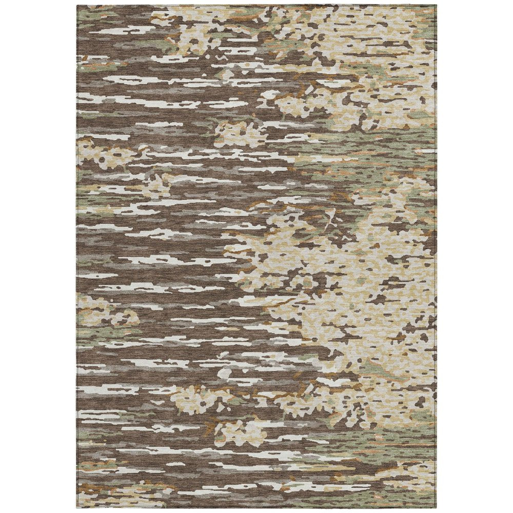 10' X 14' Coffee And Brown Abstract Washable Indoor Outdoor Area Rug HomeRoots