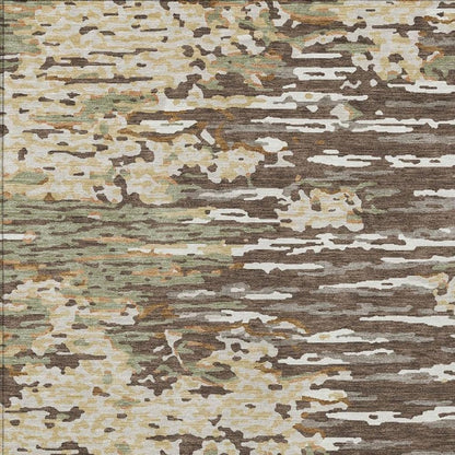 10' X 14' Coffee And Brown Abstract Washable Indoor Outdoor Area Rug HomeRoots