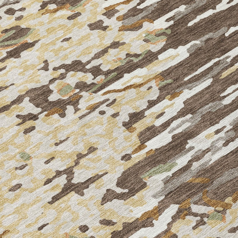 10' X 14' Coffee And Brown Abstract Washable Indoor Outdoor Area Rug HomeRoots