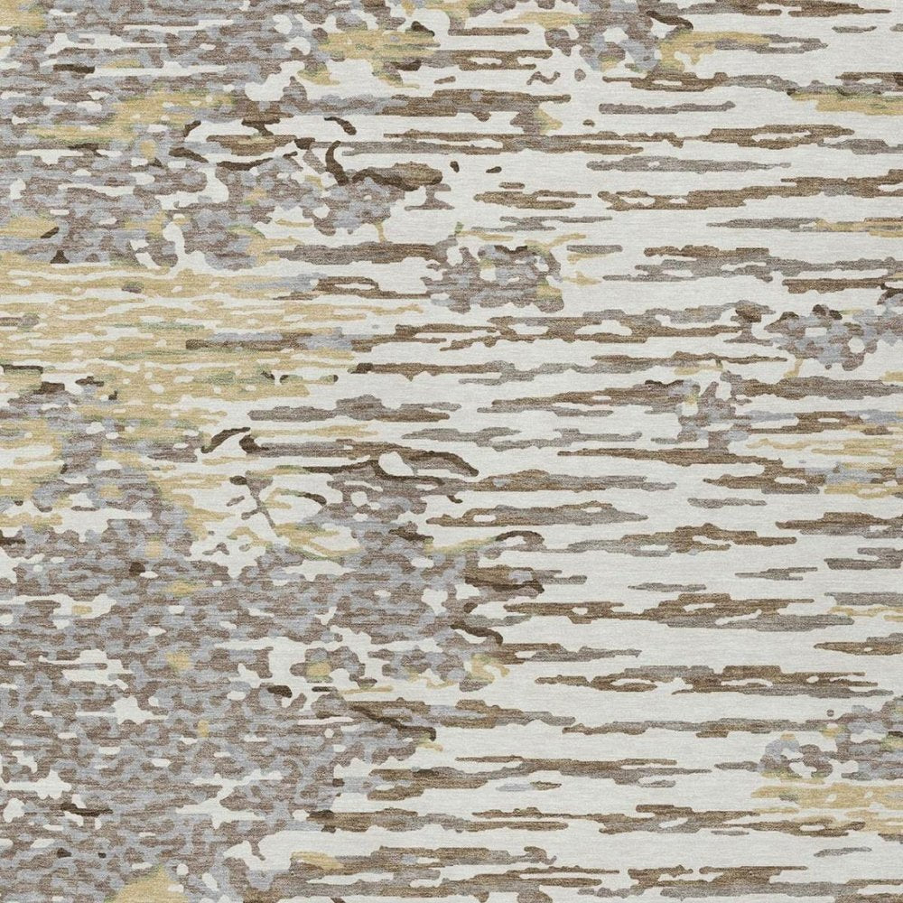 10' X 14' Ivory And Silver Abstract Washable Indoor Outdoor Area Rug — view 7