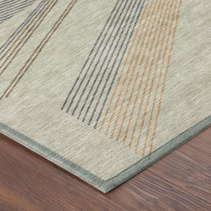 5' X 8' Beige And Brown Geometric Washable Indoor Outdoor Area Rug HomeRoots