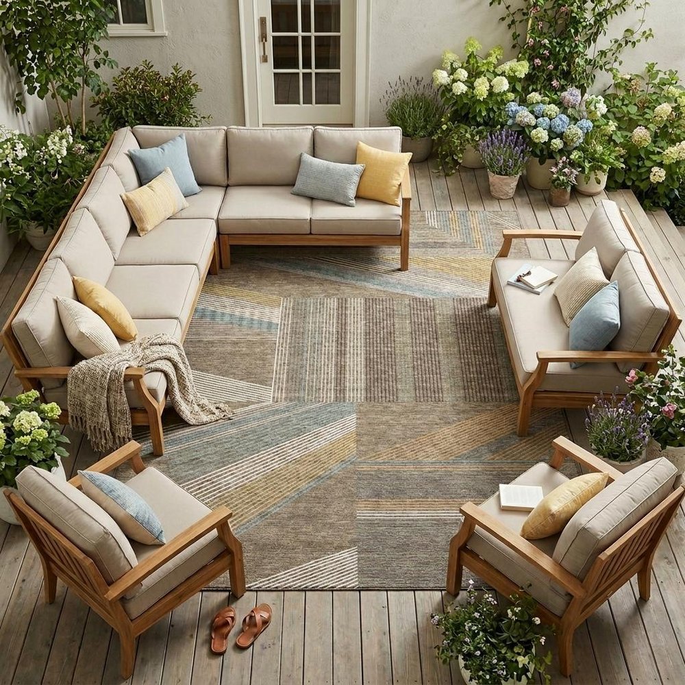9' X 12' Brown And Gray Geometric Washable Indoor Outdoor Area Rug HomeRoots