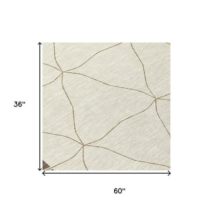 3' X 5' Coffee And Brown Geometric Washable Indoor Outdoor Area Rug HomeRoots
