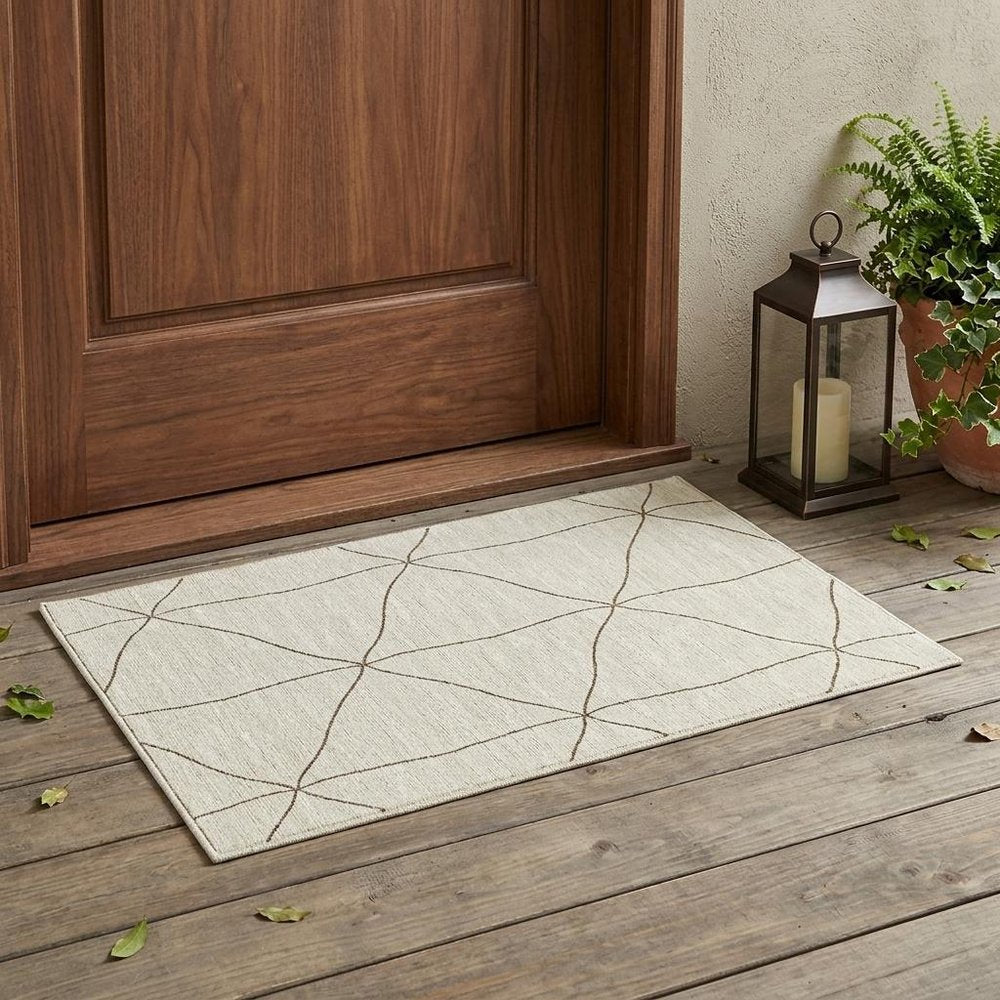 3' X 5' Coffee And Brown Geometric Washable Indoor Outdoor Area Rug HomeRoots