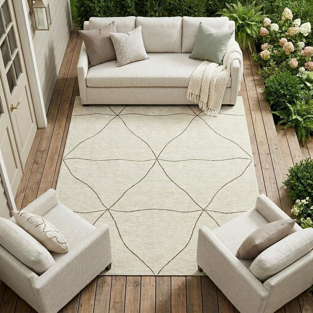 10' X 14' Coffee And Brown Geometric Washable Indoor Outdoor Area Rug HomeRoots