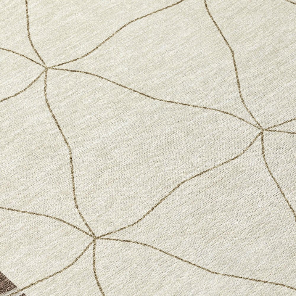 10' X 14' Coffee And Brown Geometric Washable Indoor Outdoor Area Rug HomeRoots