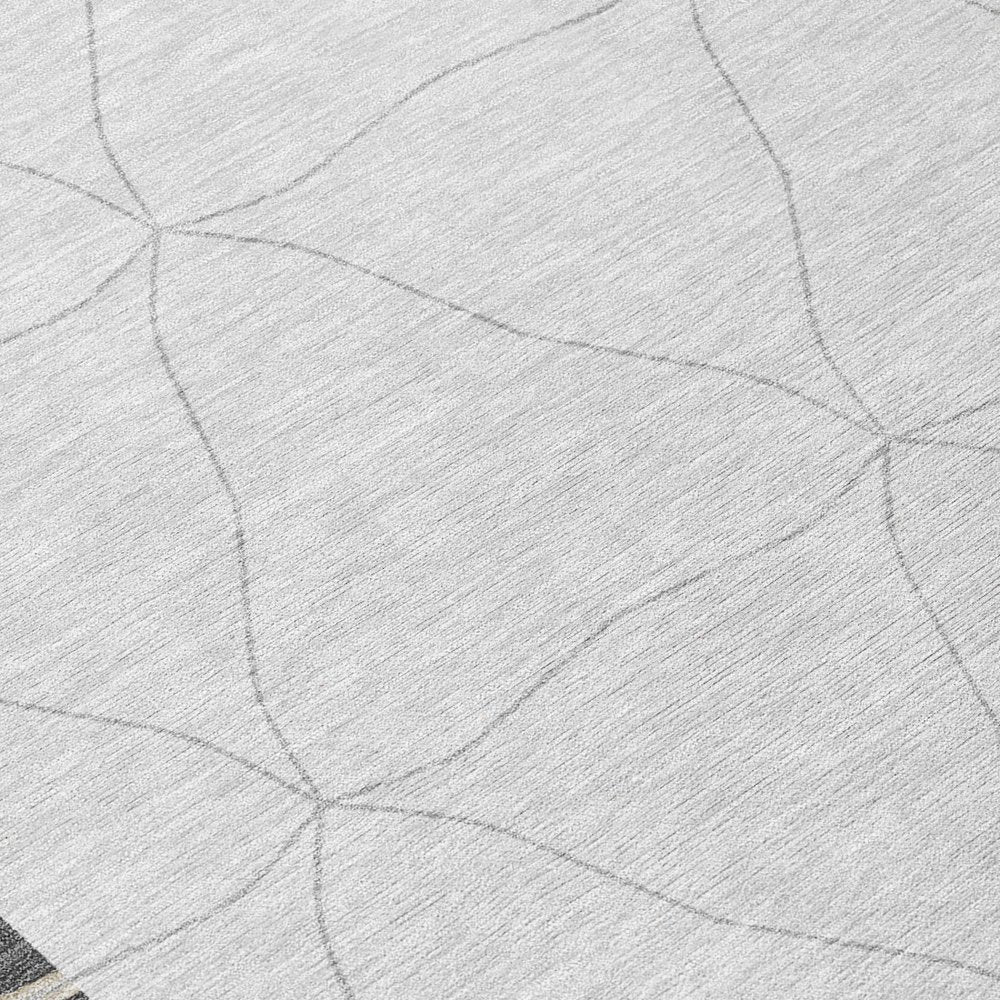 3' X 5' Graphite And Gray Geometric Washable Indoor Outdoor Area Rug — view 3