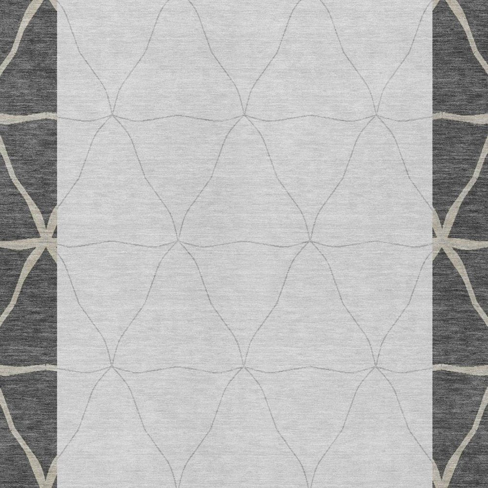10' X 14' Graphite And Gray Geometric Washable Indoor Outdoor Area Rug — view 8