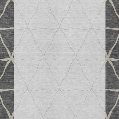 10' X 14' Graphite And Gray Geometric Washable Indoor Outdoor Area Rug