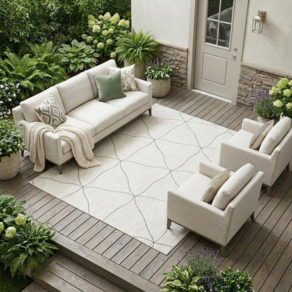 9' X 12' Navy Blue And Blue Geometric Washable Indoor Outdoor Area Rug