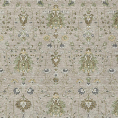 8' X 10' Beige And Brown Oriental Washable Indoor Outdoor Area Rug