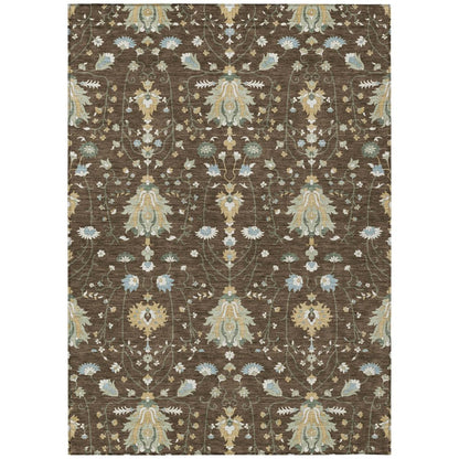 8' X 10' Chocolate And Brown Oriental Washable Indoor Outdoor Area Rug HomeRoots