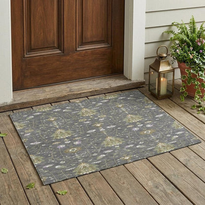 3' X 5' Gray And Graphite Oriental Washable Indoor Outdoor Area Rug HomeRoots