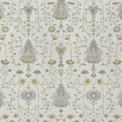 9' X 12' Ivory And Silver Oriental Washable Indoor Outdoor Area Rug