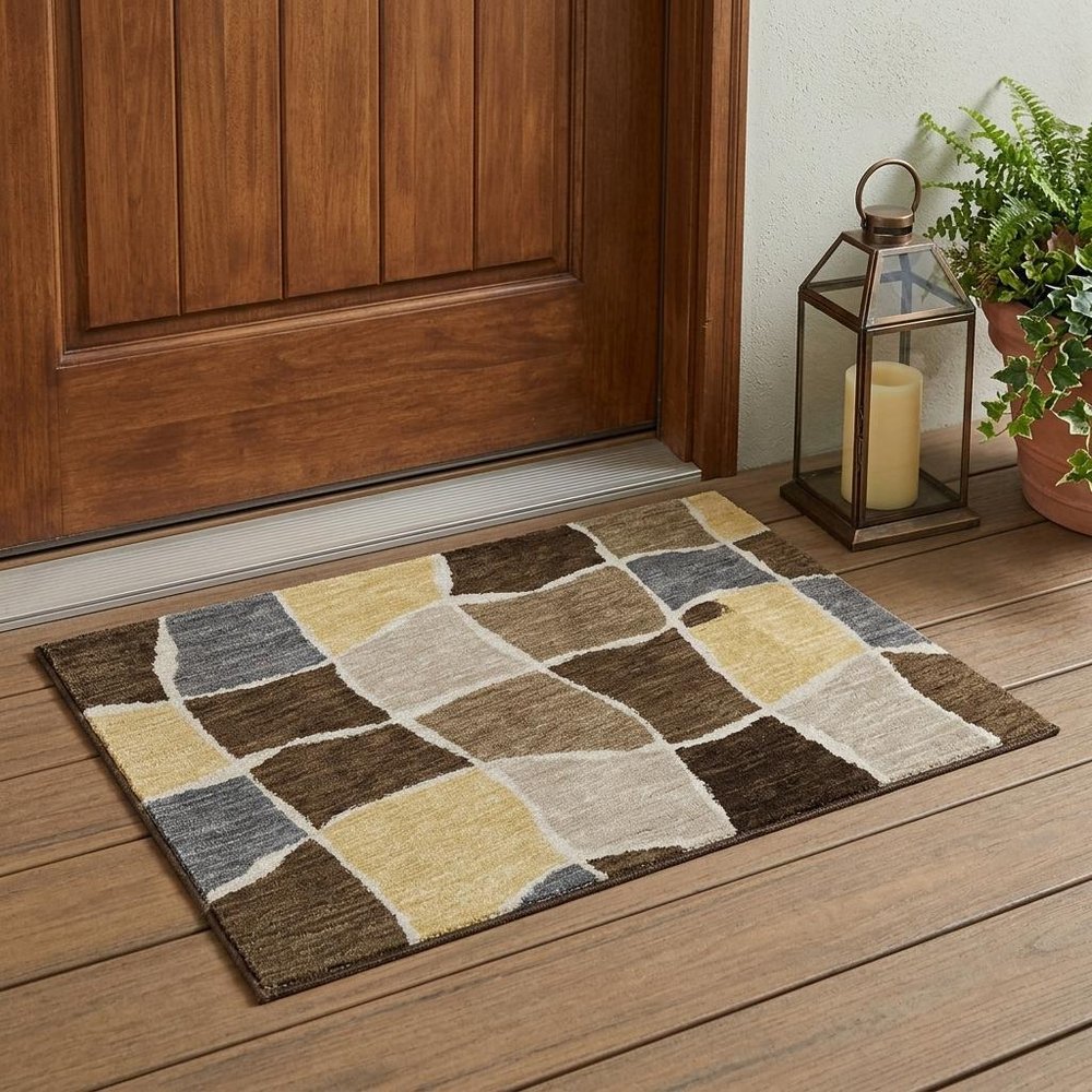 3' X 5' Chocolate And Brown Geometric Washable Indoor Outdoor Area Rug HomeRoots