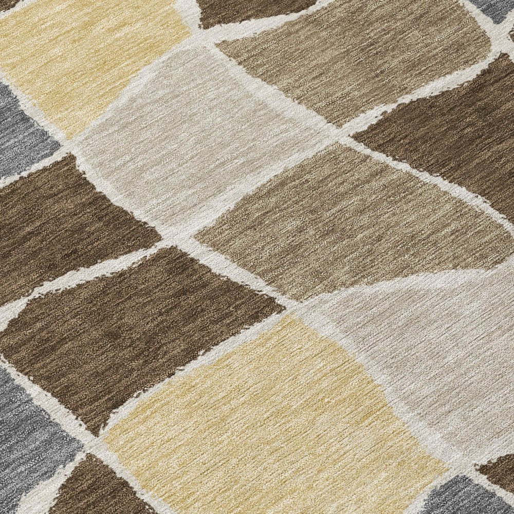 5' X 8' Chocolate And Brown Geometric Washable Indoor Outdoor Area Rug HomeRoots