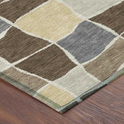 8' X 10' Chocolate And Brown Geometric Washable Indoor Outdoor Area Rug HomeRoots