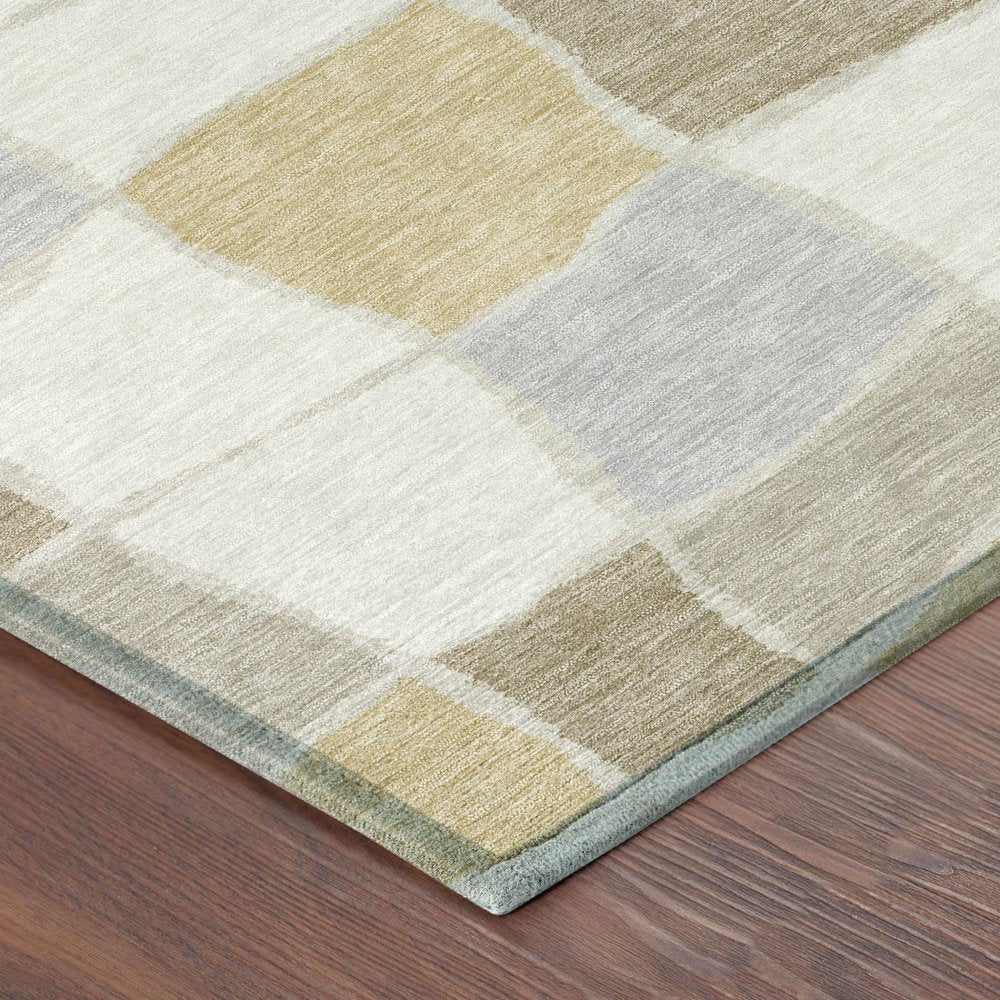10' X 14' Ivory And Beige Geometric Washable Indoor Outdoor Area Rug HomeRoots