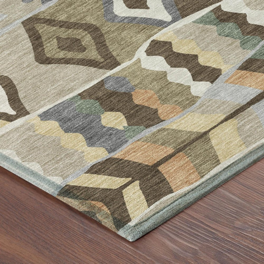 10' X 14' Chocolate And Brown Geometric Washable Indoor Outdoor Area Rug HomeRoots