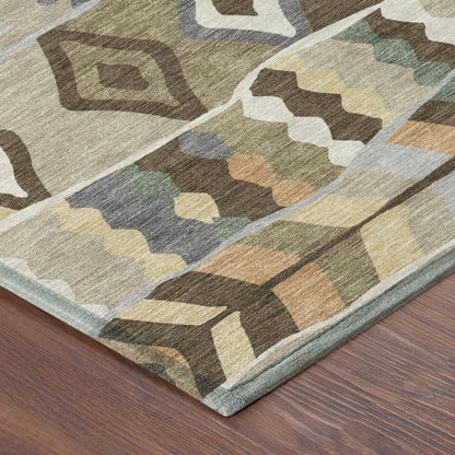 10' X 14' Chocolate And Brown Geometric Washable Indoor Outdoor Area Rug HomeRoots