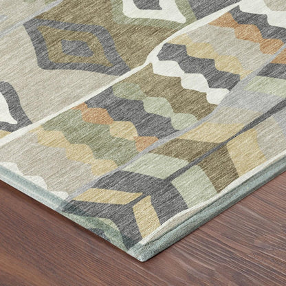 5' X 8' Gray And Graphite Geometric Washable Indoor Outdoor Area Rug HomeRoots