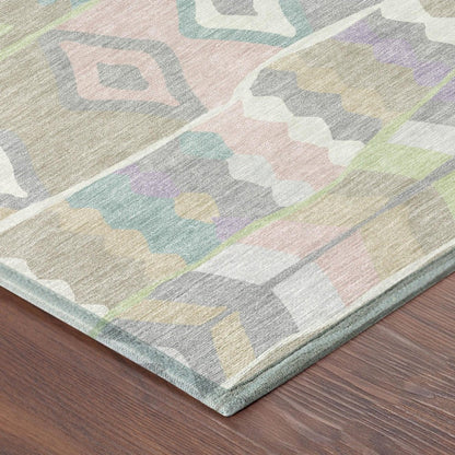 10' X 14' Pewter And Gray Geometric Washable Indoor Outdoor Area Rug HomeRoots