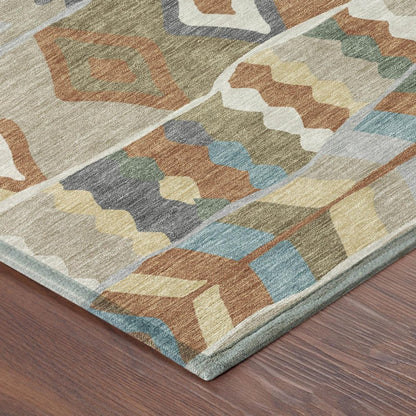 8' Rust And Orange Round Geometric Washable Indoor Outdoor Area Rug HomeRoots