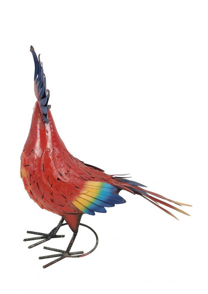 17" Red And Blue Metal Birds Garden Accents Accessories HomeRoots