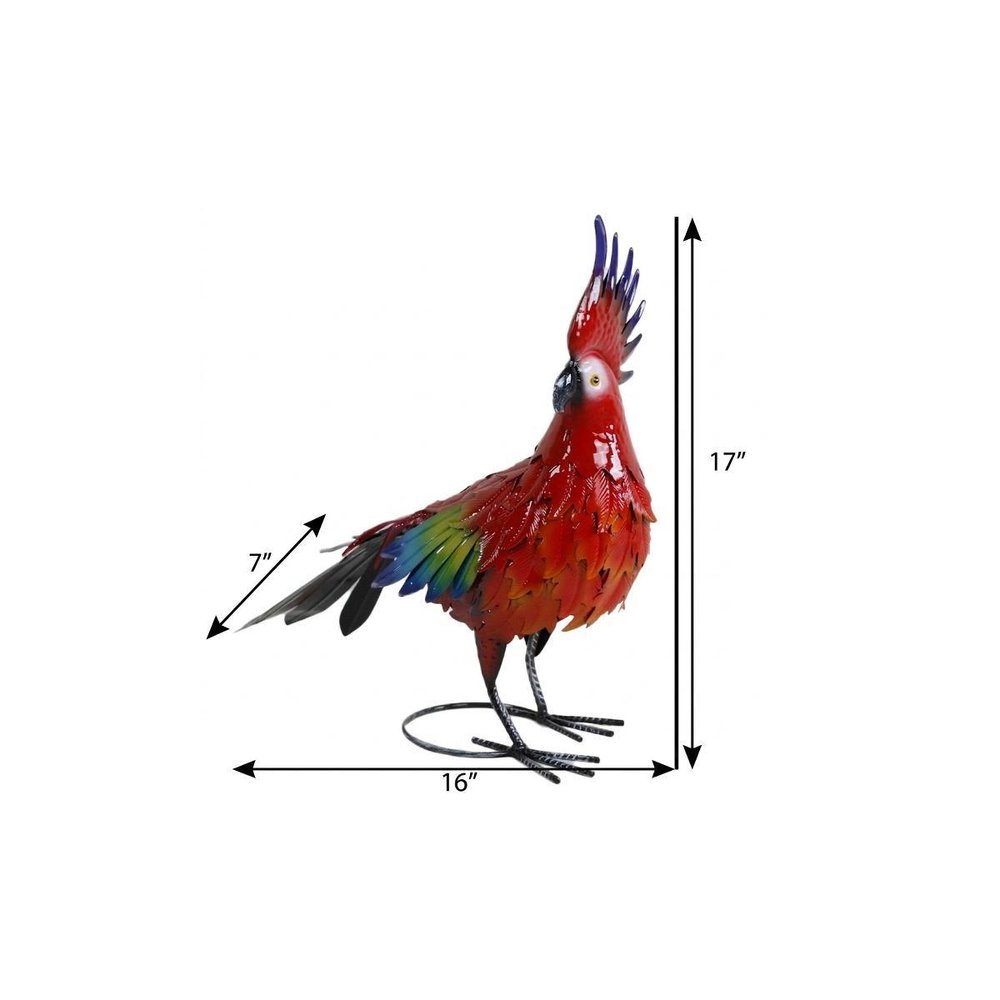 17" Red And Blue Metal Birds Garden Accents Accessories — view 5
