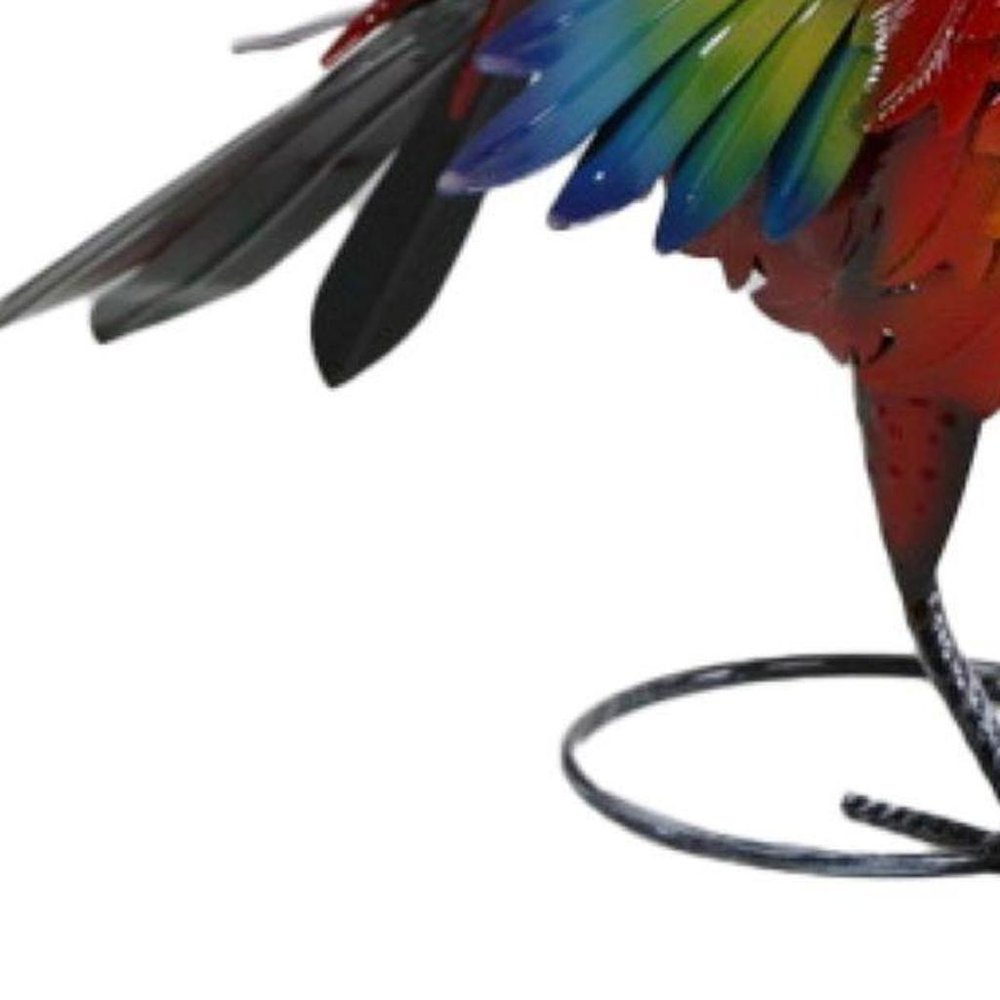 17" Red And Blue Metal Birds Garden Accents Accessories HomeRoots