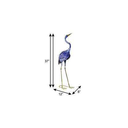 37" Blue And Gold Metal Birds Garden Accents Accessories HomeRoots