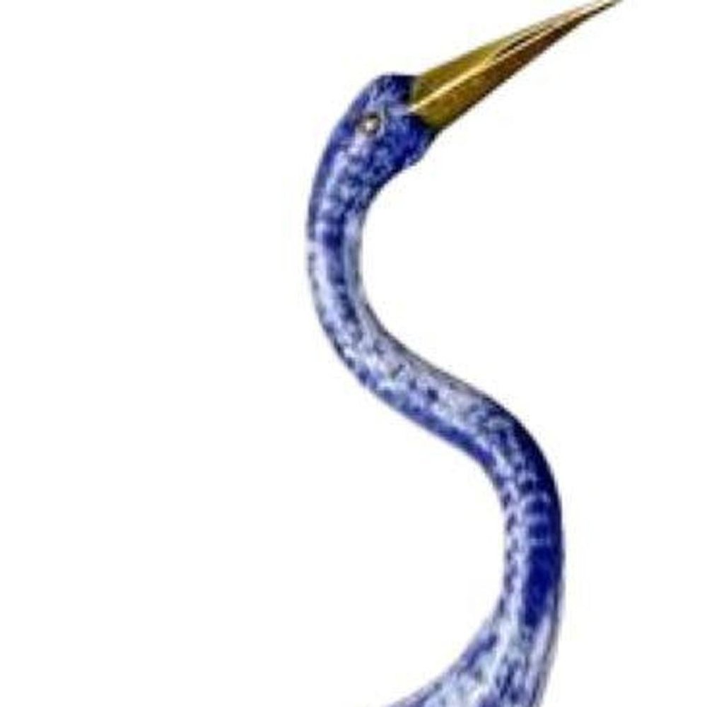 37" Blue And Gold Metal Birds Garden Accents Accessories HomeRoots