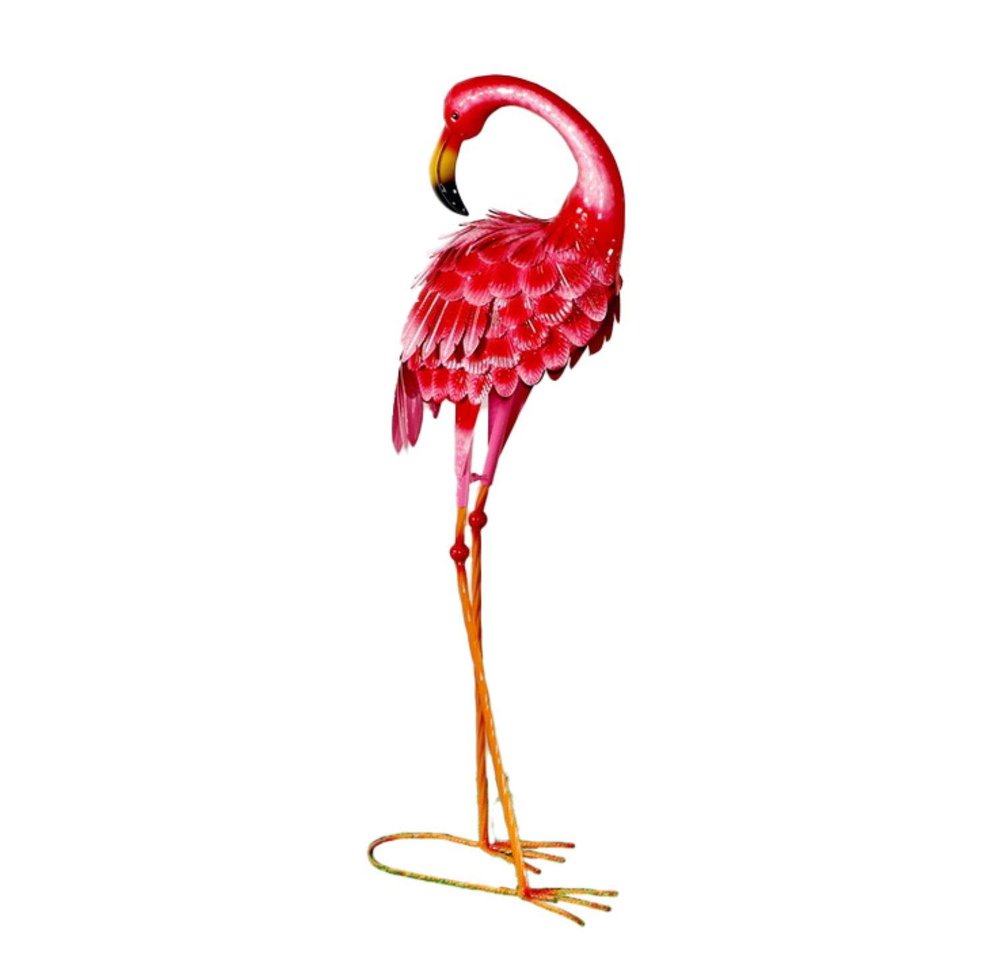 31" Pink Metal Flamingo Garden Accents Accessories HomeRoots