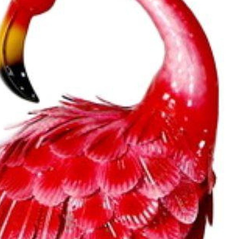 31" Pink Metal Flamingo Garden Accents Accessories HomeRoots