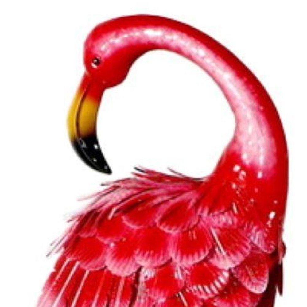 31" Pink Metal Flamingo Garden Accents Accessories HomeRoots