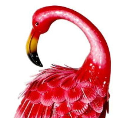 31" Pink Metal Flamingo Garden Accents Accessories HomeRoots