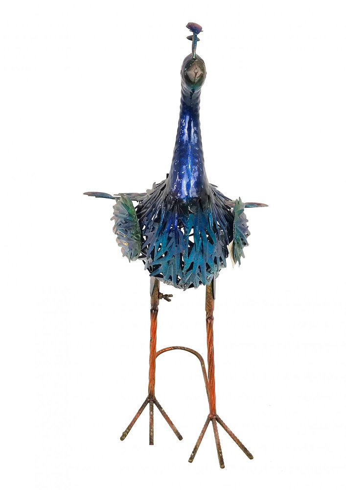 23" Purple And Blue Metal LED lights Birds Garden Accents Accessories HomeRoots