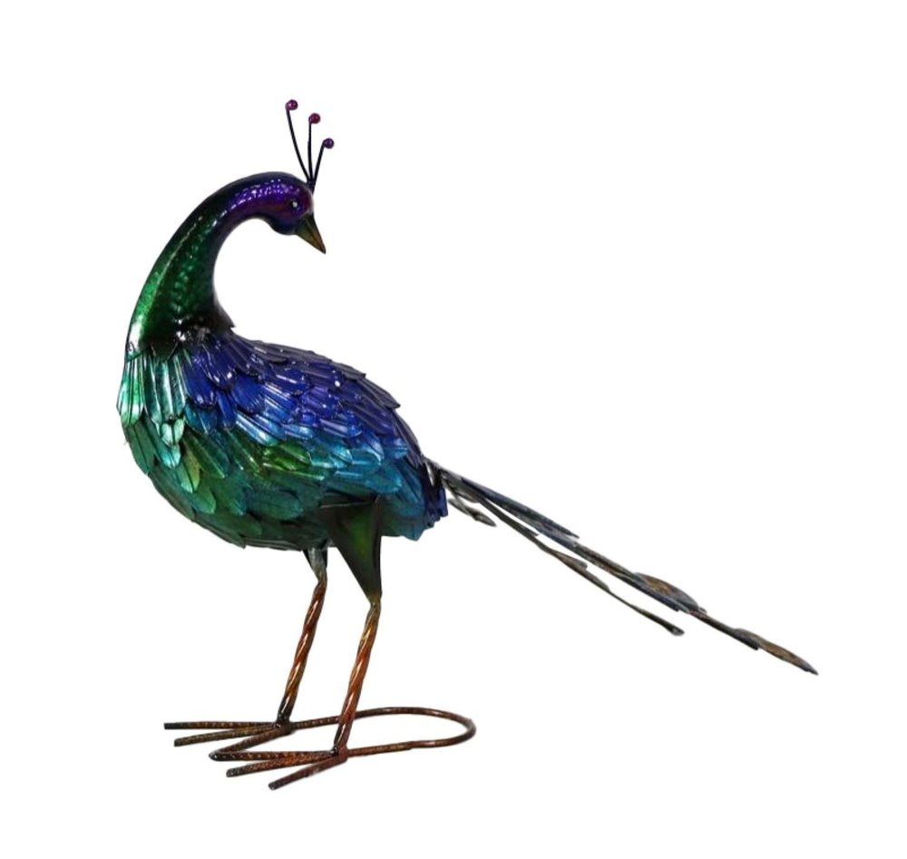 18" Blue And Green Metal Birds Garden Accents Accessories — view 1