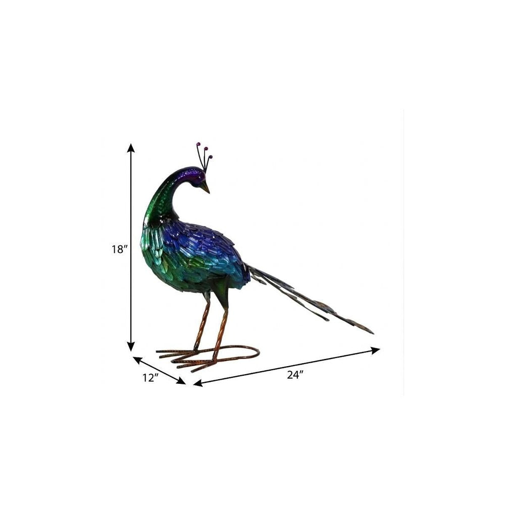 18" Blue And Green Metal Birds Garden Accents Accessories — view 2