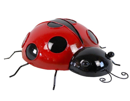 13" Red And Black Metal Insect Garden Accents Accessories HomeRoots