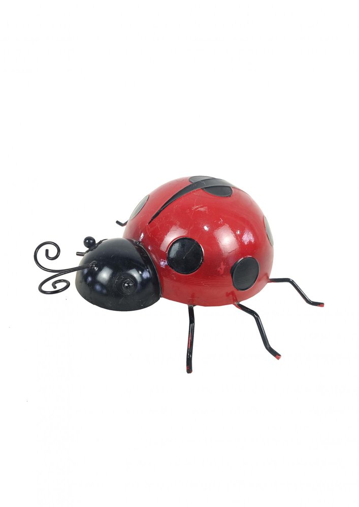 13" Red And Black Metal Insect Garden Accents Accessories HomeRoots