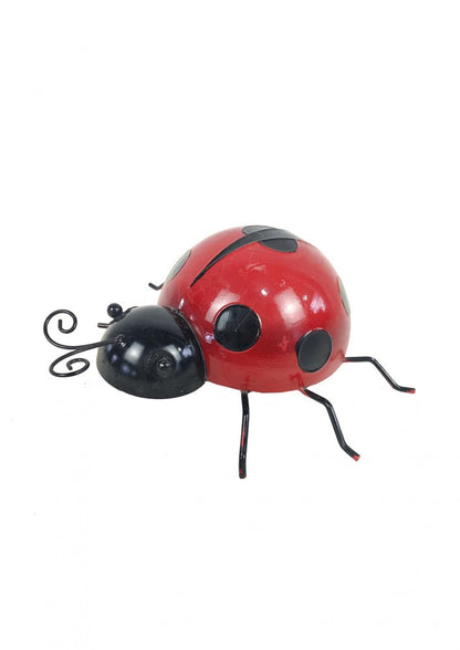 13" Red And Black Metal Insect Garden Accents Accessories HomeRoots