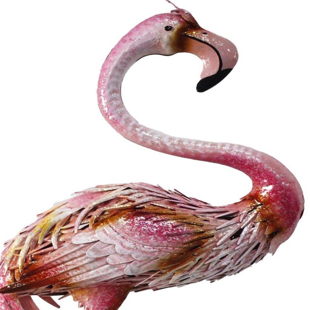 37" Pink And Yellow Metal Flamingo Garden Accents Accessories — view 4