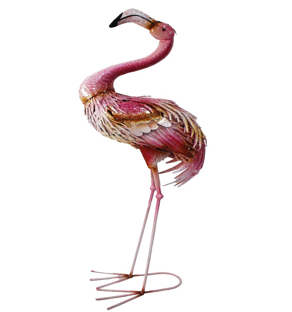 37" Pink And Yellow Metal Flamingo Garden Accents Accessories — view 1