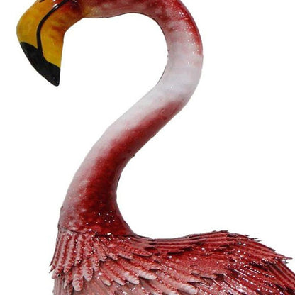 37" Pink Metal Flamingo Garden Accents Accessories HomeRoots