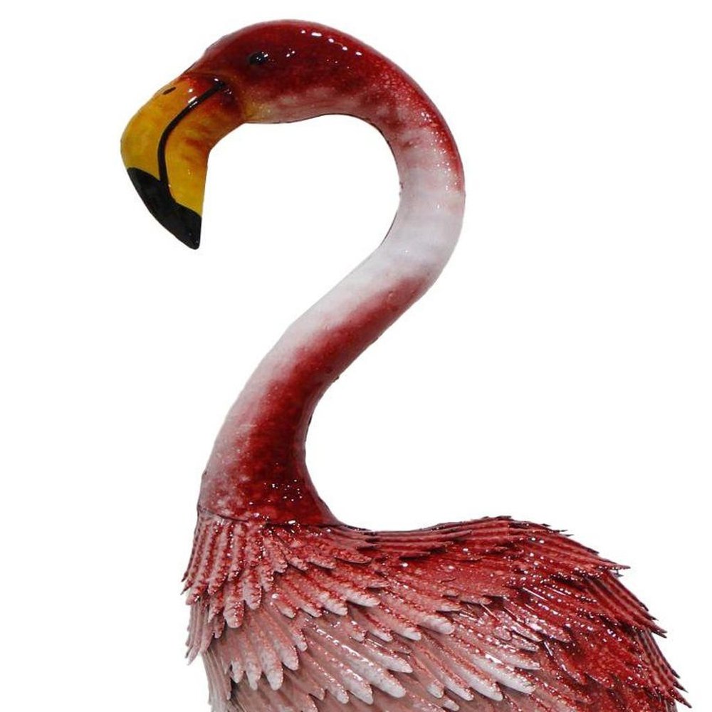 37" Pink Metal Flamingo Garden Accents Accessories HomeRoots